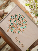 Księgi wpisów gości Drewniane  księga gości weselnych personalizowna, drewniana grawerowana wasze imiona3