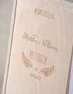 Księgi wpisów gości Drewniane  ślubny album na zdjęcia wklejane i ksiega gosci, okładka z drewna grawerowane imiona i data0