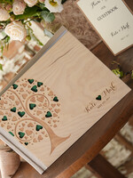 Księgi wpisów gości Drewniane  fotoalbum ślubny i ksiega gosci weselnych w jednym, grawerowana drewniana okładka4