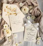 Zestawy Próbkowe próbki zaproszeń serwis próbkowy - zaproszenia na ślub z perełkami 10