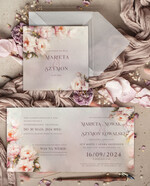 Zestawy Próbkowe próbki zaproszeń Próbka zaproszeń ślubnych Różowe Ombre Zaproszenia Ślubne Minimalistyczne Zaproszenia na Ślub Eleganckie, Różowe Zaproszenia Ślubne z peoniami 1