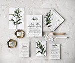 Zaproszenia ślubne Rustykalne i Natura Proste rustykalne zaproszenia ślubne minimalistyczne zaproszenie na ślub z eukaliptusem0