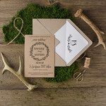 Zaproszenia ślubne Rustykalne i Natura zaproszenia na ślub w stylu rustykalnym z korowym sercem3