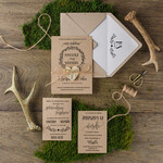 Zaproszenia ślubne Rustykalne i Natura zaproszenia na ślub w stylu rustykalnym z korowym sercem0