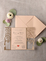 Zaproszenia ślubne Rustykalne i Natura Eko  zaproszenia ślubne Drzewo - Rustykalne Drzewko wycinane laserowo Zaproszenia na ślub drzewko i ptaszyny4