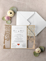 Zaproszenia ślubne Rustykalne i Natura Niezwykłe zaproszenia ślubne w stylu rustykalnym laserowo wycinanym drzewem, zaproszenie  na ślub drzewko laserowe5