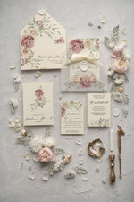 Zaproszenia ślubne Rustykalne i Natura eleganckie zaproszenia ślubne w rustykalnym stylu  zaproszenia na lub boho kwiatową przeźroczystą kopertą 1