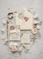 Zaproszenia ślubne Rustykalne i Natura eleganckie zaproszenia ślubne w rustykalnym stylu  zaproszenia na lub boho kwiatową przeźroczystą kopertą 0