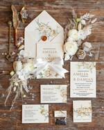 Zaproszenia ślubne Rustykalne i Natura Rustykalne Zaproszenia Ślubne Boho Róże  Zaproszenia na Rustykalny Ślub Boho Kwiaty  Zaproszenie na Ślub 2