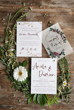 Zaproszenia ślubne Rustykalne i Natura nowoczesne zaproszenia ślubne bordowe rustykalne geometryczne kwiaty zaproszenie na ślub bordo koperta 5