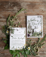 Zaproszenia ślubne Rustykalne i Natura Rustykalne zaproszenia ślubne zielone zaproszenie na ślub w lesie motyw jelonków koperta zielona lub kalka4