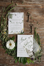 Zaproszenia ślubne Rustykalne i Natura Rustykalne zaproszenia ślubne zielone zaproszenie na ślub w lesie motyw jelonków koperta zielona lub kalka5