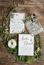 Zaproszenia ślubne Rustykalne i Natura Rustykalne zaproszenia ślubne zielone zaproszenie na ślub w lesie motyw jelonków koperta zielona lub kalka6