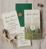 Zaproszenia ślubne Rustykalne i Natura nowoczesne zaproszenia ślubne, rustykalne ekologiczne zaproszenia slubne, zaproszenia z grafiką lasu, zaproszenia slubne z kalką 1