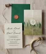 Zaproszenia ślubne Rustykalne i Natura nowoczesne zaproszenia ślubne, rustykalne ekologiczne zaproszenia slubne, zaproszenia z grafiką lasu, zaproszenia slubne z kalką 4