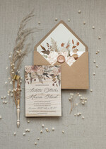 Zaproszenia ślubne Rustykalne i Natura zaproszenia ślubne boho druk treści na drewnie 2