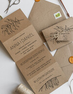 Zaproszenia ślubne Rustykalne i Natura Rustykalne Zaproszenia Ślubne Listki Składane Zaproszenia na Rustykalny Ślub w lesie Ekologiczne Zaproszenie na Ślub w zgodzie z naturą 3