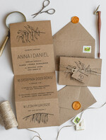 Zaproszenia ślubne Rustykalne i Natura Rustykalne Zaproszenia Ślubne Listki Składane Zaproszenia na Rustykalny Ślub w lesie Ekologiczne Zaproszenie na Ślub w zgodzie z naturą 0