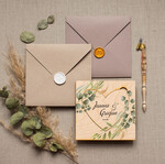 Zaproszenia ślubne Rustykalne i Natura drewniane ręcznie robione zaproszenia ślubne w rustykalnym stylu1