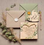 Zaproszenia ślubne Rustykalne i Natura drewniane ręcznie robione zaproszenia ślubne w rustykalnym stylu2