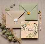 Zaproszenia ślubne Rustykalne i Natura drewniane ręcznie robione zaproszenia ślubne w rustykalnym stylu0