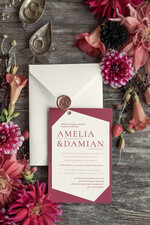 Zaproszenia ślubne Rustykalne i Natura minimalistyczne zaproszenia ślubne bordowe geometryczne zaproszenie na ślub cywilny i nie tylko1