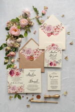 Zaproszenia ślubne Rustykalne i Natura eleganckie zaproszenia weselne w stylu rustykalnym z kwiatowym motywem i ekologiczną kopertą4