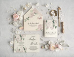 Zaproszenia ślubne Rustykalne i Natura Rustykalne Zaproszenia slubne Jasne eleganckie zaproszenia na slub boho kwiaty4