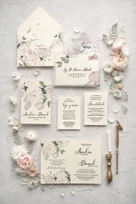 Zaproszenia ślubne Rustykalne i Natura Rustykalne Zaproszenia slubne Jasne eleganckie zaproszenia na slub boho kwiaty0