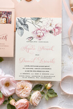 Zaproszenia ślubne Rustykalne i Natura minimalistyczne zaproszenia ślubne rustykalne zaproszenia na ślub z pastelową wstążką 4