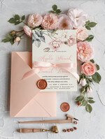 Zaproszenia ślubne Rustykalne i Natura minimalistyczne zaproszenia ślubne rustykalne zaproszenia na ślub z pastelową wstążką 0