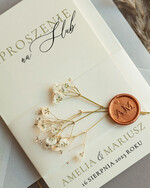 Zaproszenia ślubne Rustykalne i Natura modne zaproszenia weselne, rustykalne inspirowane natura, zaproszenia z gipsówką, zaproszenia na ślub z lakiem 1