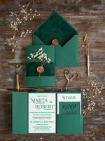 Zaproszenia ślubne Rustykalne i Natura wyjątkowe zaproszenia weselne w stylu rustykalnym zaproszenia z welurem  0