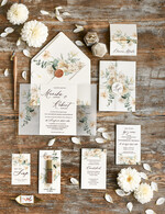 Zaproszenia ślubne Rustykalne i Natura Rustykalne Zaproszenia Ślubne Boho Róże  Zaproszenia na Rustykalny Ślub Boho Kwiaty  Zaproszenie na Ślub 2