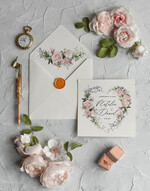 Zaproszenia ślubne Rustykalne i Natura Rustykalne Zaproszenia Ślubne Boho Róże  Zaproszenia na Rustykalny Ślub Boho Kwiaty  Zaproszenie na Ślub 2