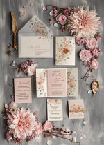 Zaproszenia ślubne Rustykalne i Natura Rustykalne Zaproszenia Ślubne Boho Kwiaty  Zaproszenia na Rustykalny Ślub Boho Kwiaty  Zaproszenie na Ślub 4