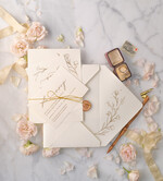 Zaproszenia ślubne Rustykalne i Natura Proste Zaproszenia Ślubne Klasyczne Zaproszenia na Ślub Kremowe Minimalistyczne Zaproszenie na Ślub 2