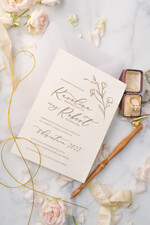 Zaproszenia ślubne Rustykalne i Natura Proste Zaproszenia Ślubne Klasyczne Zaproszenia na Ślub Kremowe Minimalistyczne Zaproszenie na Ślub 4
