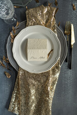 Winietki rustykalne tłoczone eleganckie winietki ślubne wizytówki nazwiska gości weselnych 0