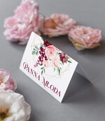 Winietki rustykalne ślubne wizytówki winietki na stół weselny, rustykalne winietki z kwiatami, rozsadzenie gości na weselu 1