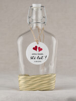 Zawieszki na butelki rustykalne zawieszka na alkohol weselny, rustykalne śmieszne treści0