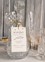 Zawieszki na butelki rustykalne etykiety na wódkę weselną, eleganckie winietki z dowolną treścią, zawieszki ślubne z perełkami, zawieszki na butelkę z perełkami0