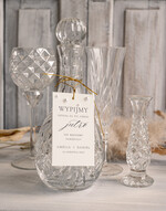 Zawieszki na butelki rustykalne etykiety na wódkę weselną, eleganckie winietki z dowolną treścią, zawieszki ślubne z perełkami, zawieszki na butelkę z perełkami2