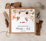 Księgi wpisów gości Boho/etno/pióra album ślubny do wpisów gości weslnych, rustykalne glam wasze imiona i data0