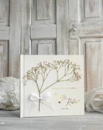 Księgi wpisów gości Boho/etno/pióra Księga wpisów gości z gipsówką na zdjęcia z instaxa, ksiega pamiątkowa na wpisy gości weselnych i zdjęcia z fotobudki 0