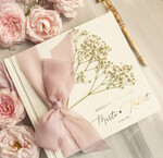 Księgi wpisów gości Boho/etno/pióra Księga wpisów gości z gipsówką na zdjęcia z instaxa, ksiega pamiątkowa na wpisy gości weselnych i zdjęcia z fotobudki 1