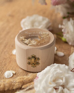 Pudełka Szkatułki na Obrączki szkatułki pudełko na obrączki ślubne wasze imiona i data żywe kwiaty w żywicy    5