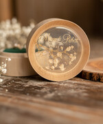 Pudełka Szkatułki na Obrączki szkatułki rustykalne pudełeczko na obrączki ślubne przezroczyste wieczko delikatne kwiaty zatopione w żywicy ręcznie robiona szkatułka11