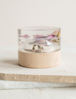 Pudełka Szkatułki na Obrączki szkatułki szkatułka na obrączki z kwiatami, pudełko na obrączki z żywicy, pudełko na obrączki z zatopionymi kwiatami w żywicy3