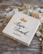 Pudełka Szkatułki na Obrączki szkatułki szkatułka na obrączki wasze imiona i data0